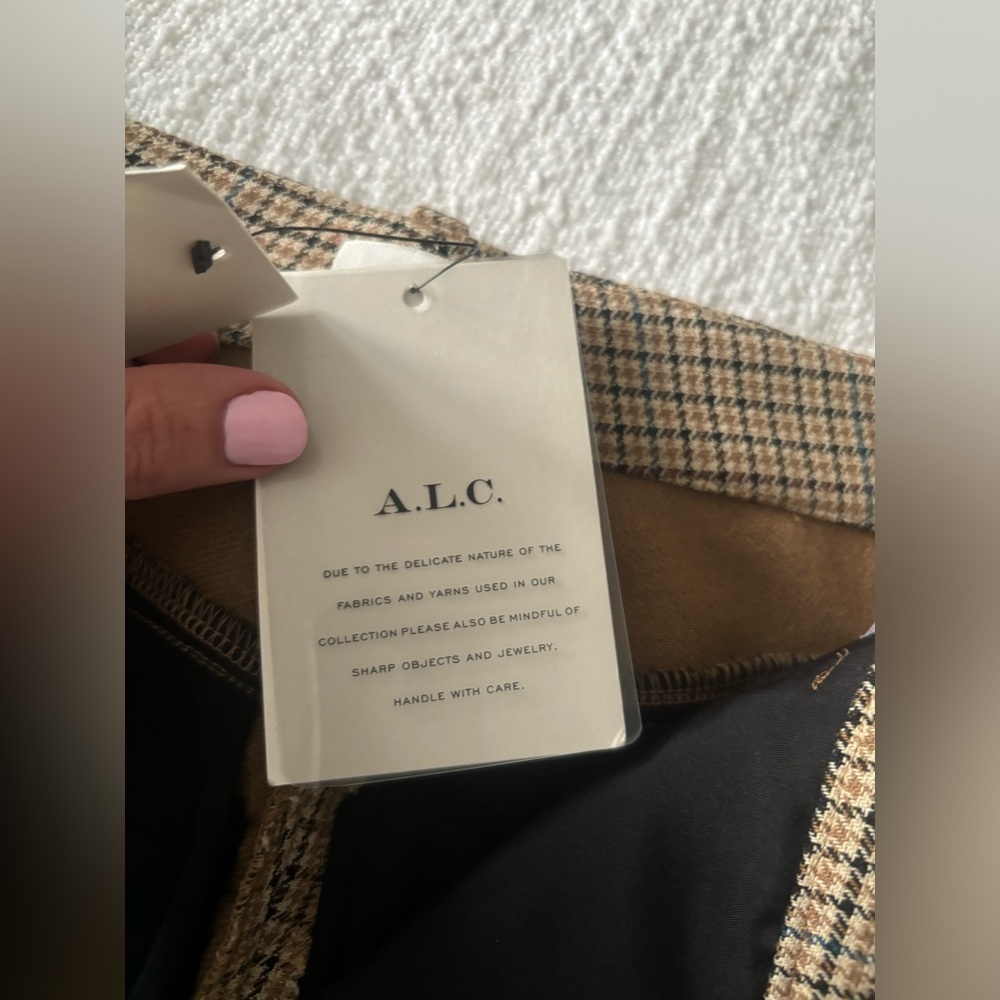 FLASH SALE NWT ALC Javier Houndstooth Plaid Split Flared Pants Size 6 - Picture 8 of 12